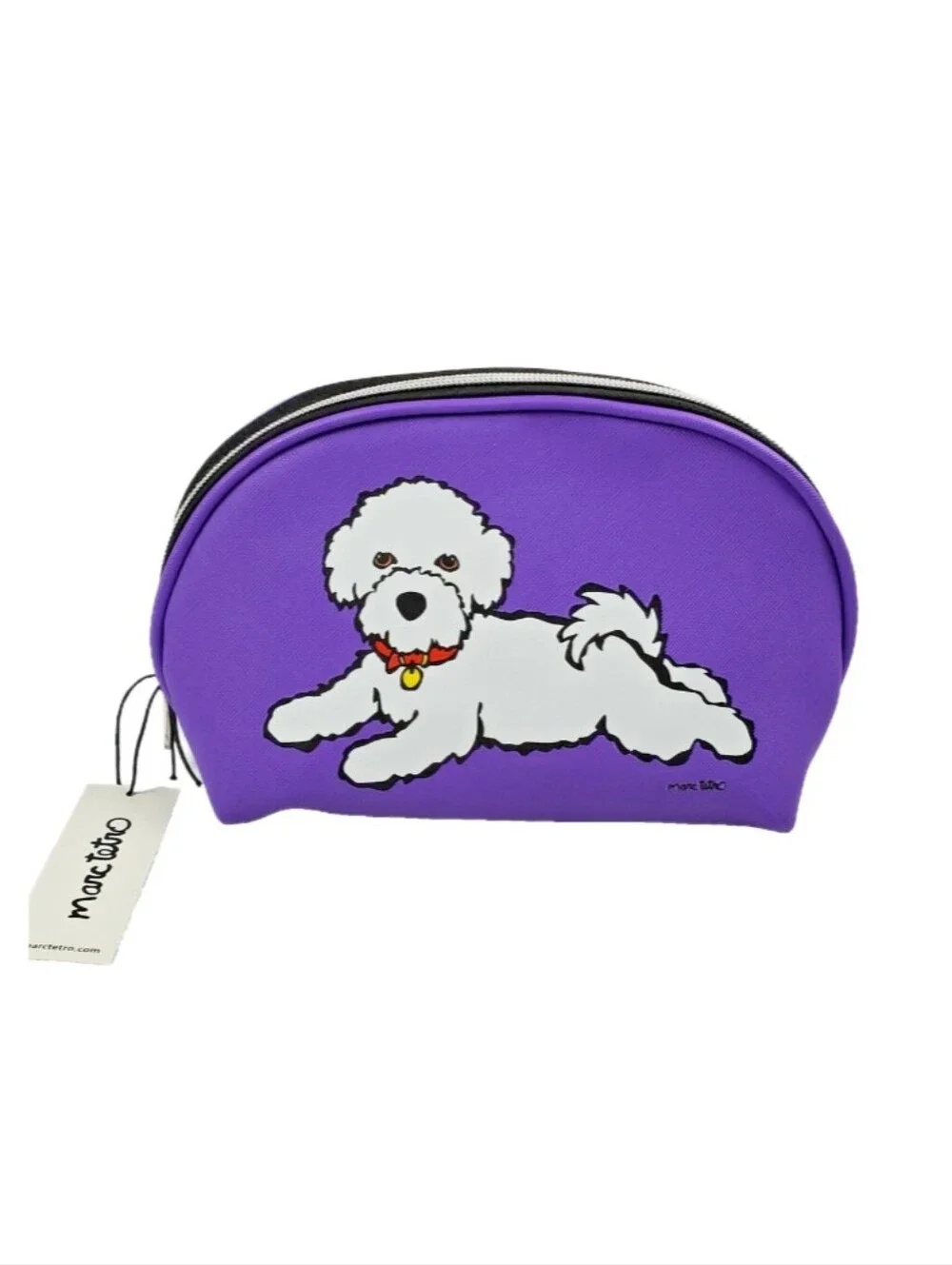 Marc Tetro Purple Bichon Cosmetic Bag